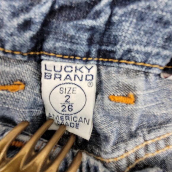 Vintage Lucky Brand Jeans Women's 2 Blue Wild Child Mid-Rise Boot Cut Slit USA - Picture 7 of 16